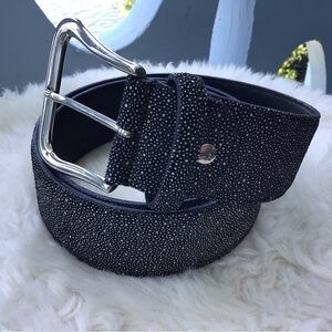 The Tailored Sportsman Exotic Printed Stingray Leather Belt Excellent Italy L